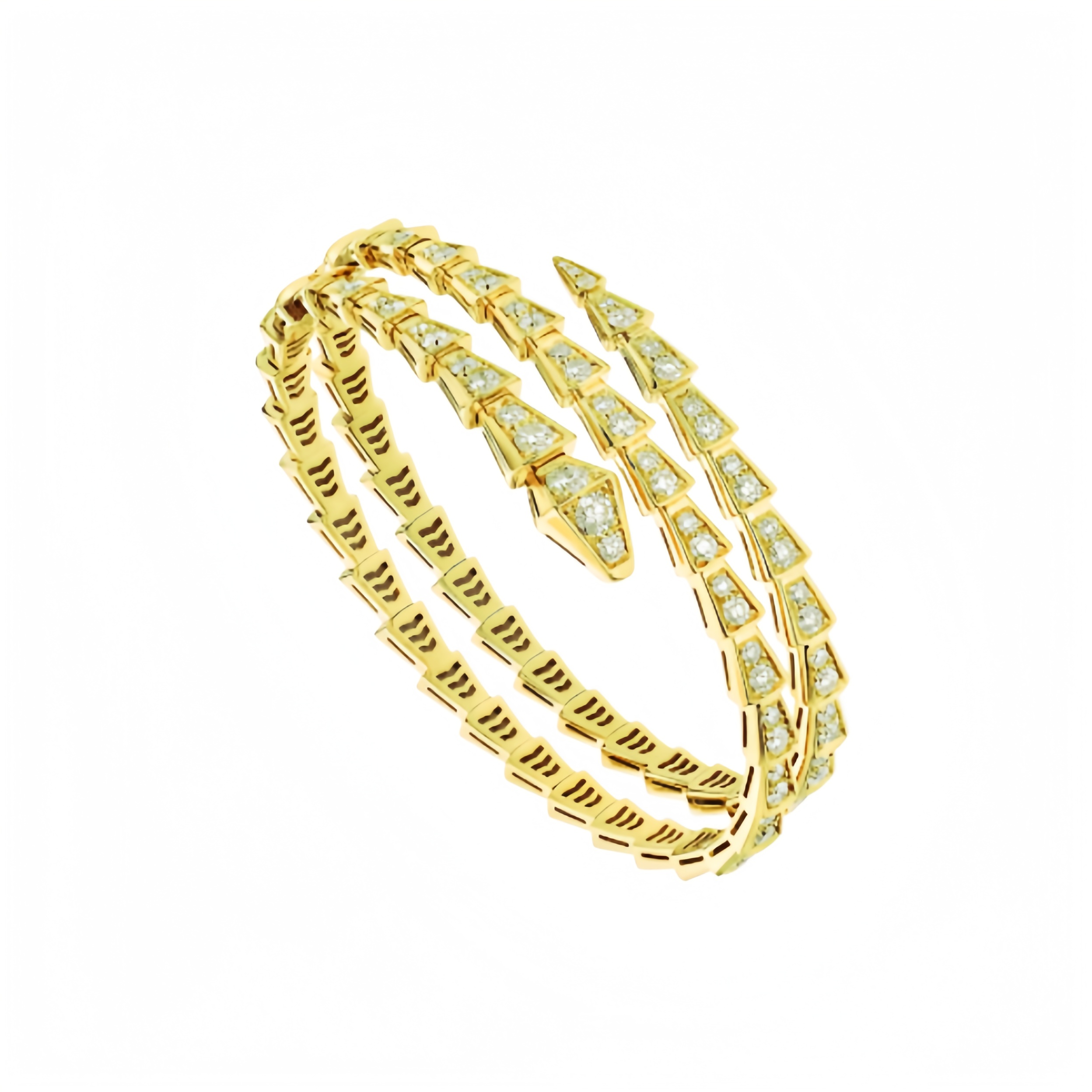 [Bulgari]SERPENTI BRACELET GOLD DIAMOND DOUBLE ROW