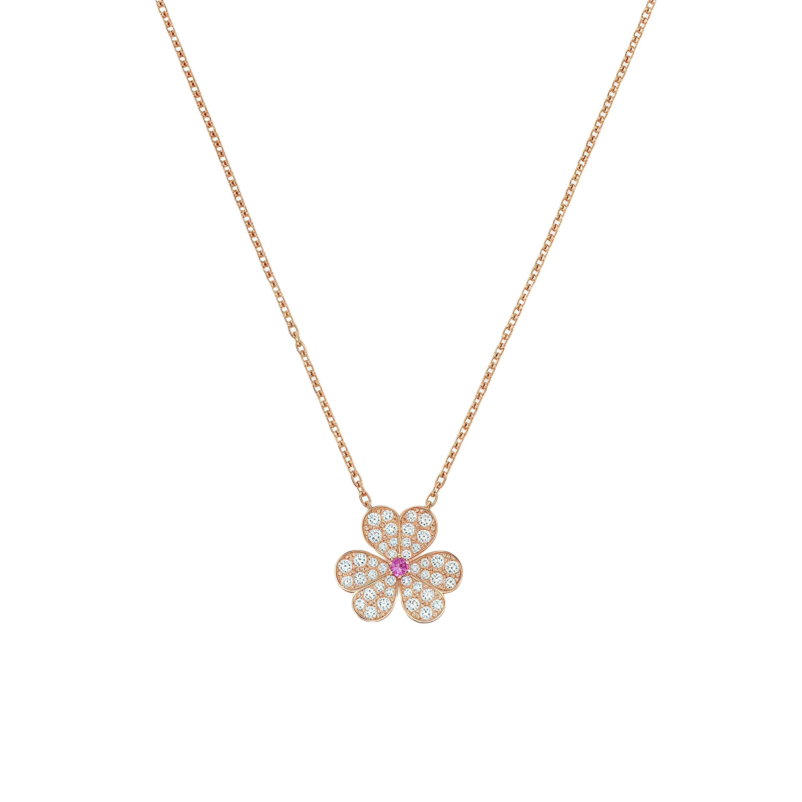 [Van Cleef Arpels]FRIVOLE ROSE GOLD FLOWER DIAMOND NECKLACE