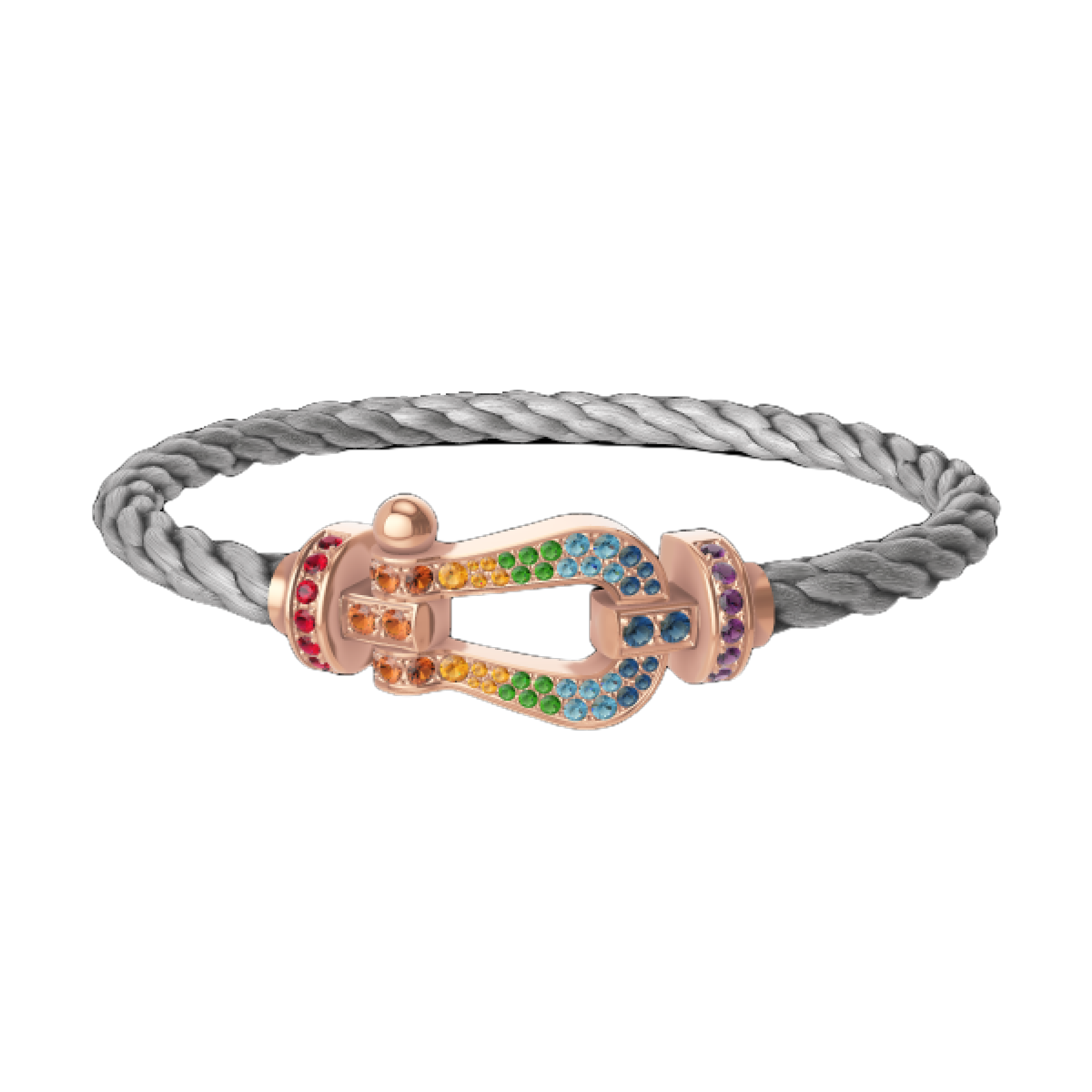 [Fred]FORCE LARGE HORSESHOE  COLORED DIAMOND BRACELET ROSE GOLD